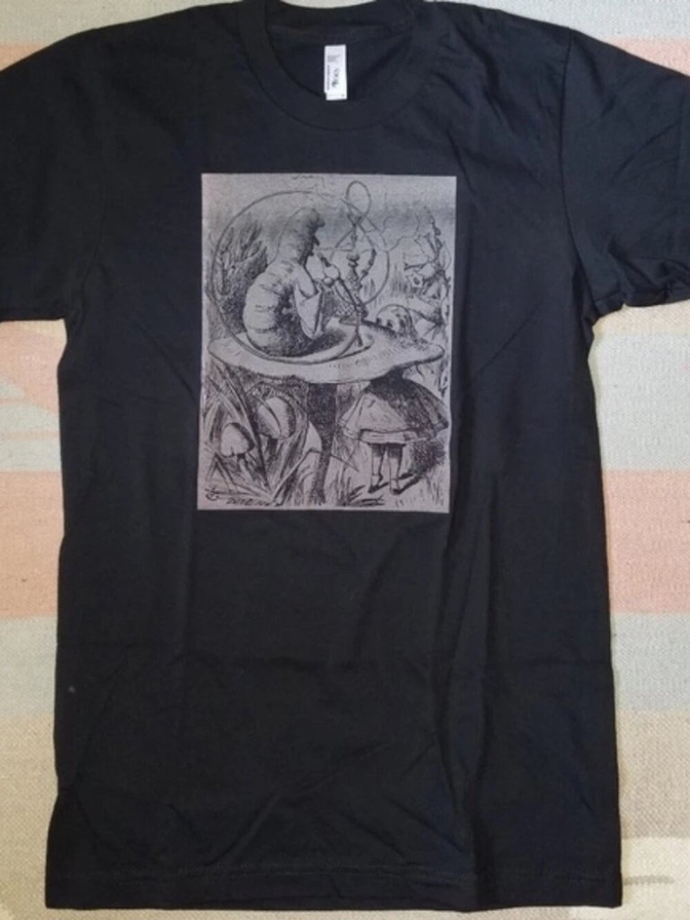 Caterpillar and Alice glow in the dark t-shirt Women Size 12 Black
